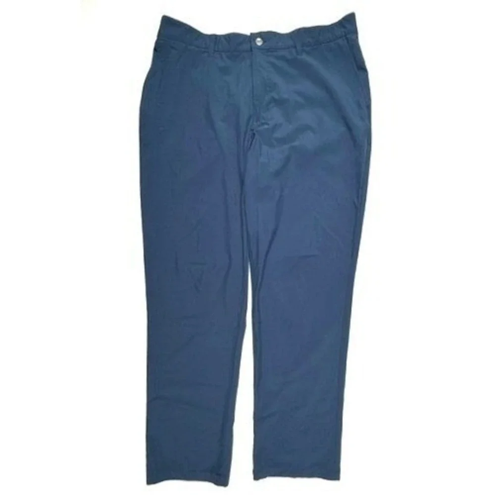 Adidas‎ Golf Pants Navy Blue Performance Stretch Flat Front Trousers Mens Sz 36